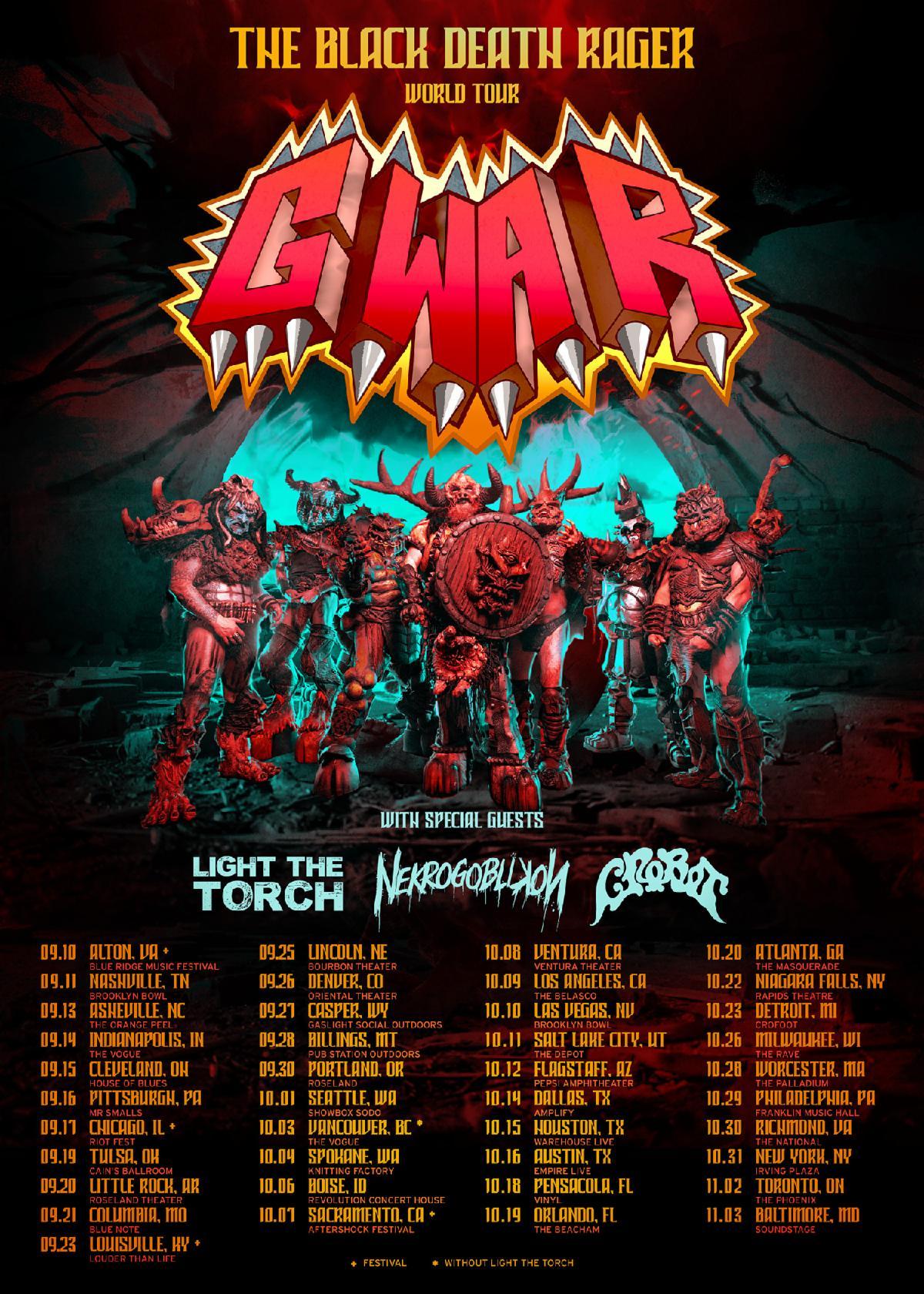 GWAR Announces Fall Leg Of “The Black Death Rager World Tour” SDMETAL