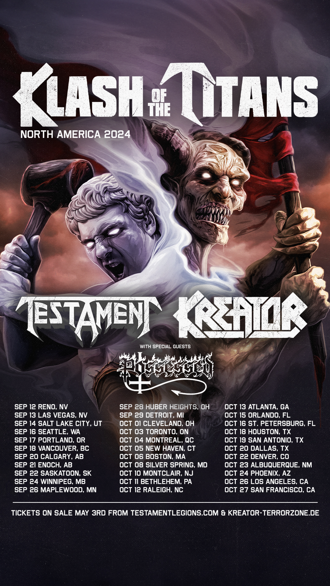 TESTAMENT & KREATOR Announces North American Tour