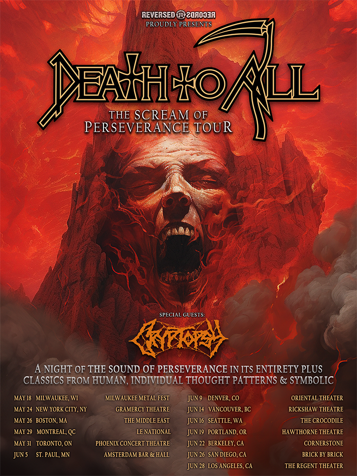 DEATH TO ALL to kick off Scream of Perseverance in one month