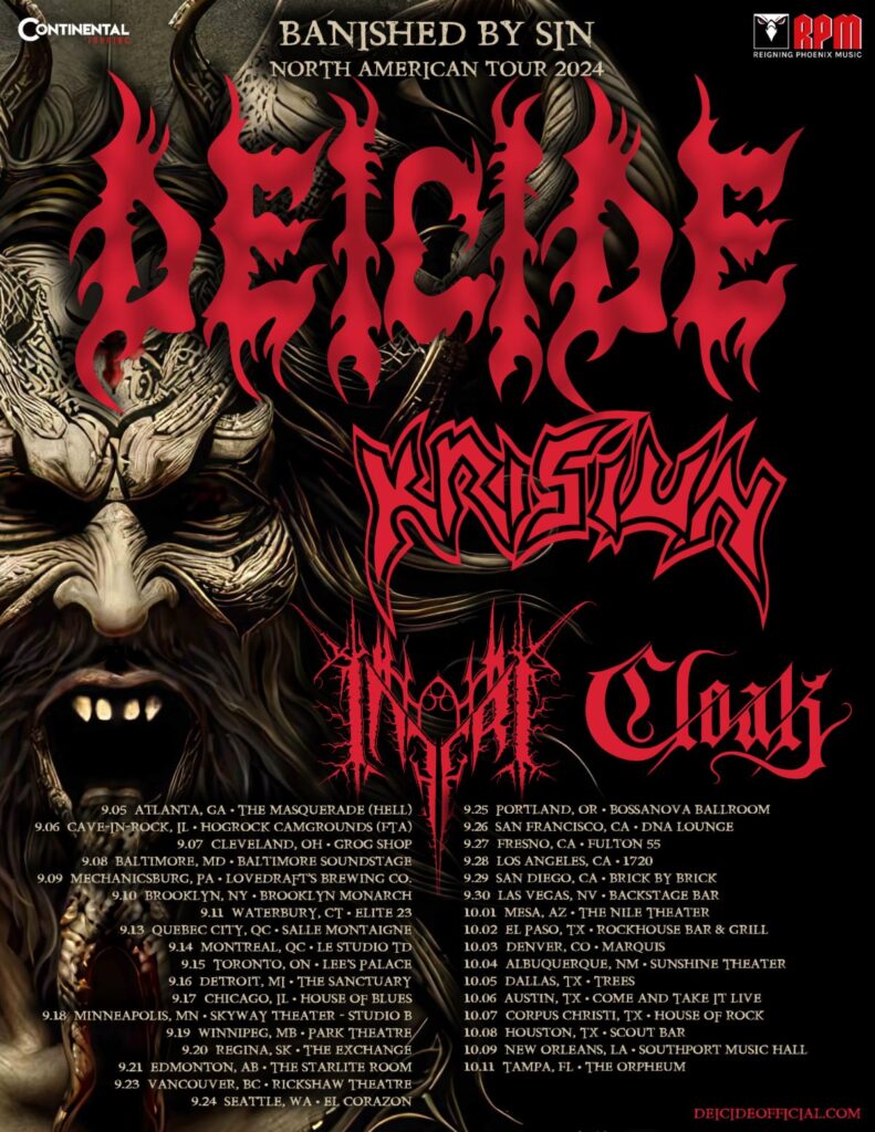 Deicide Brings “Banished By Sin” Tour on North America This Fall