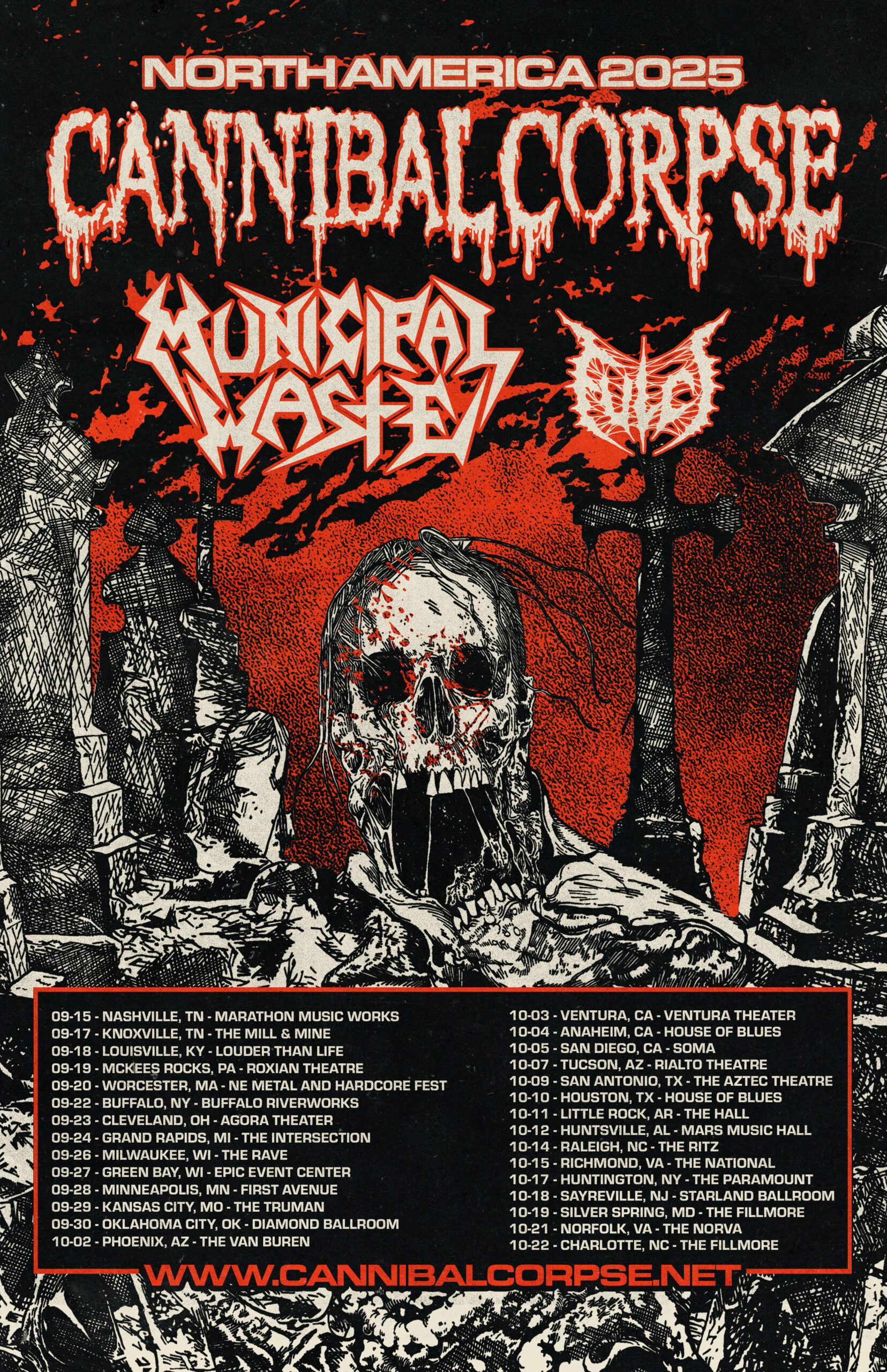 CANNIBAL CORPSE to Bring a Relentless Onslaught to San Diego this October