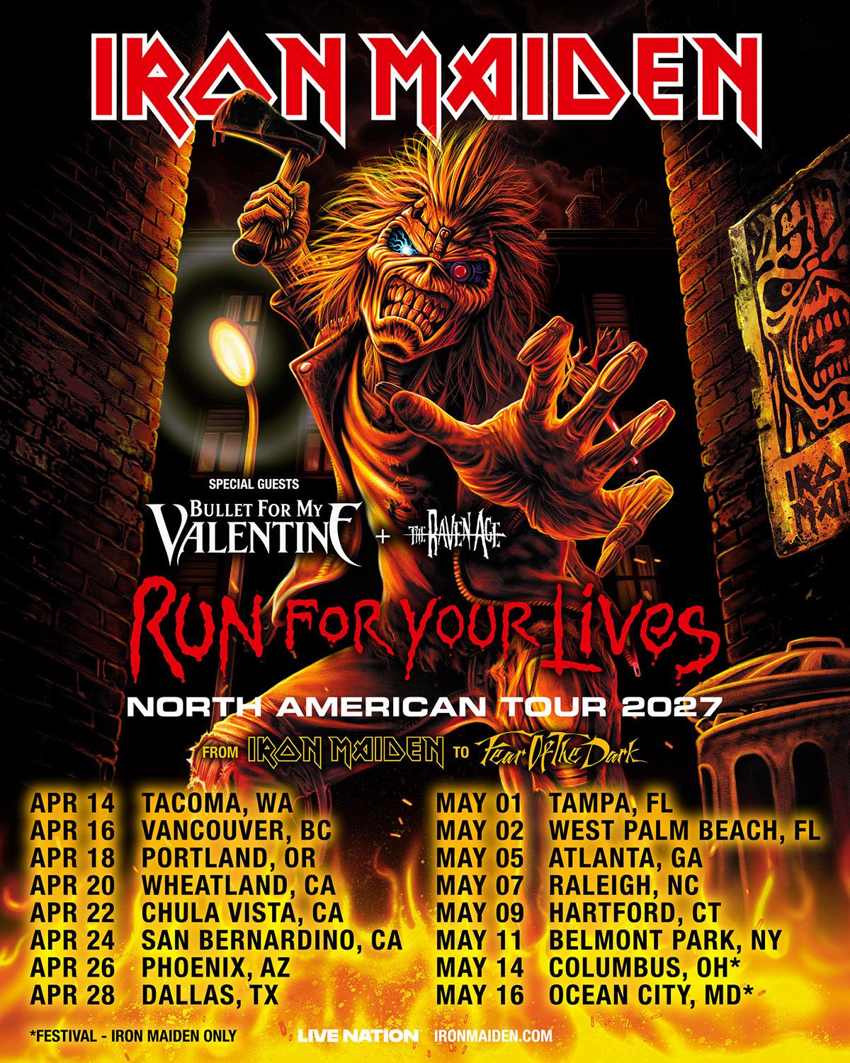 Iron Maiden with Bullet for My Valentine, The Raven Age