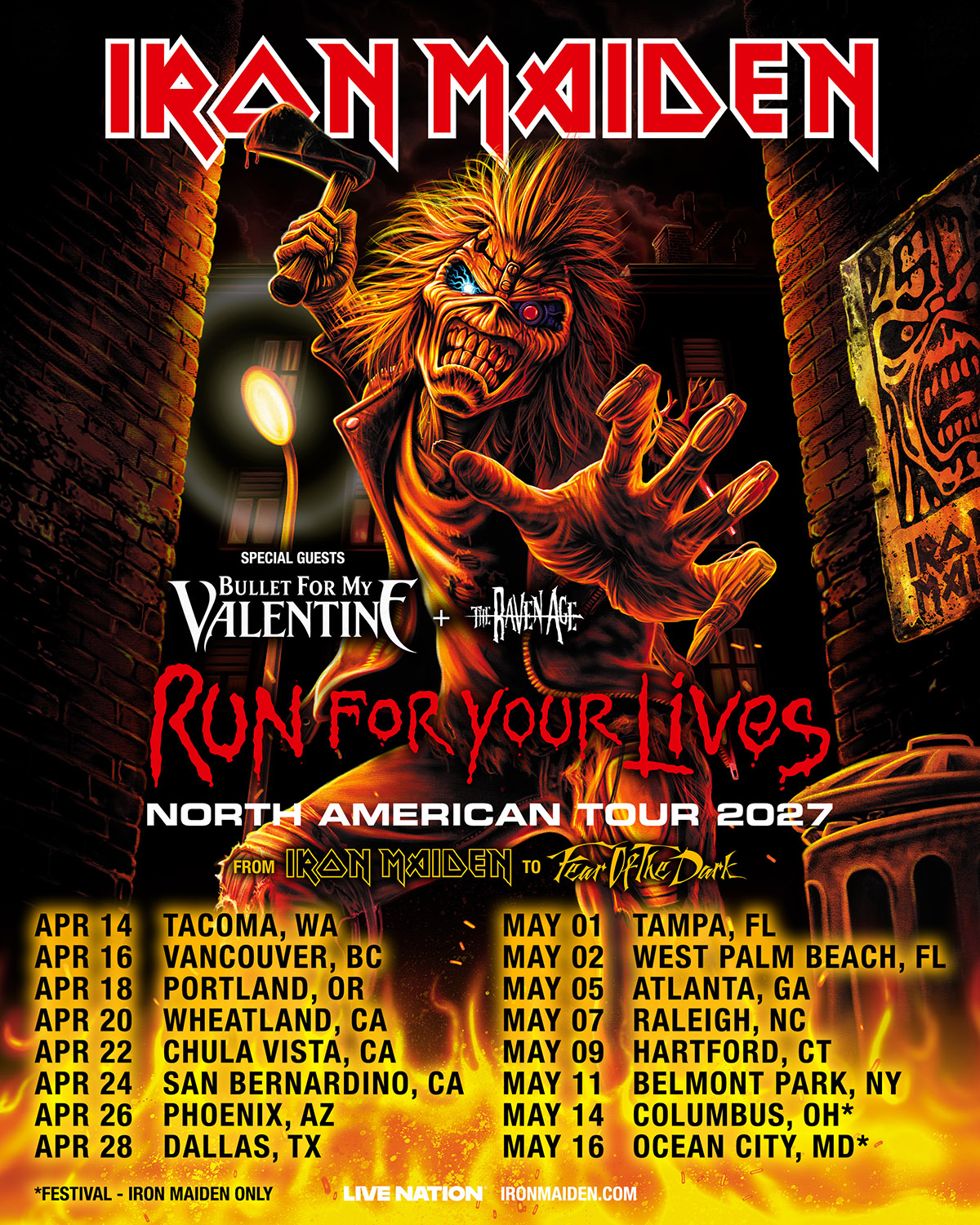 Iron Maiden with Bullet for My Valentine, The Raven Age
